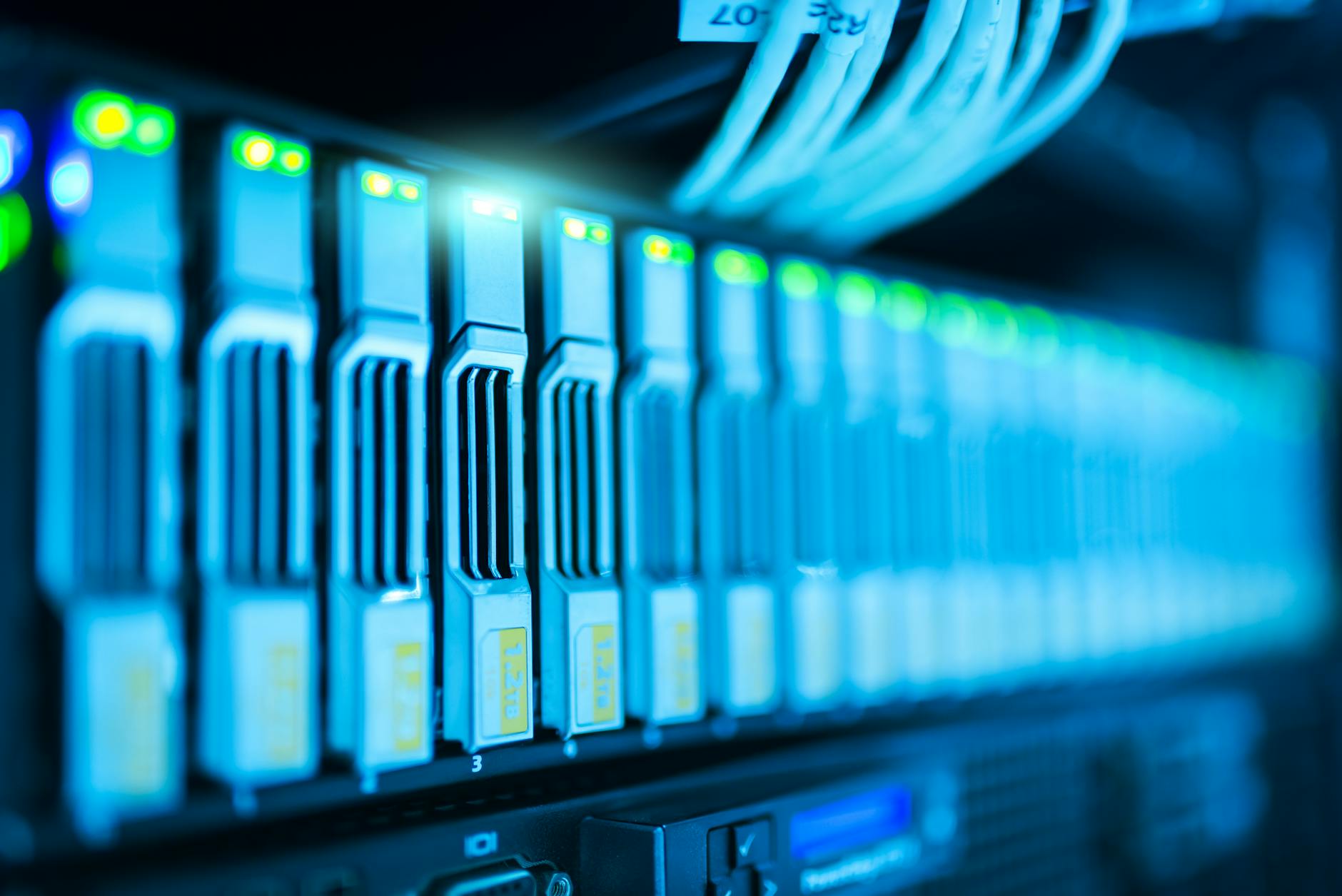 Cloud computing concept over servers