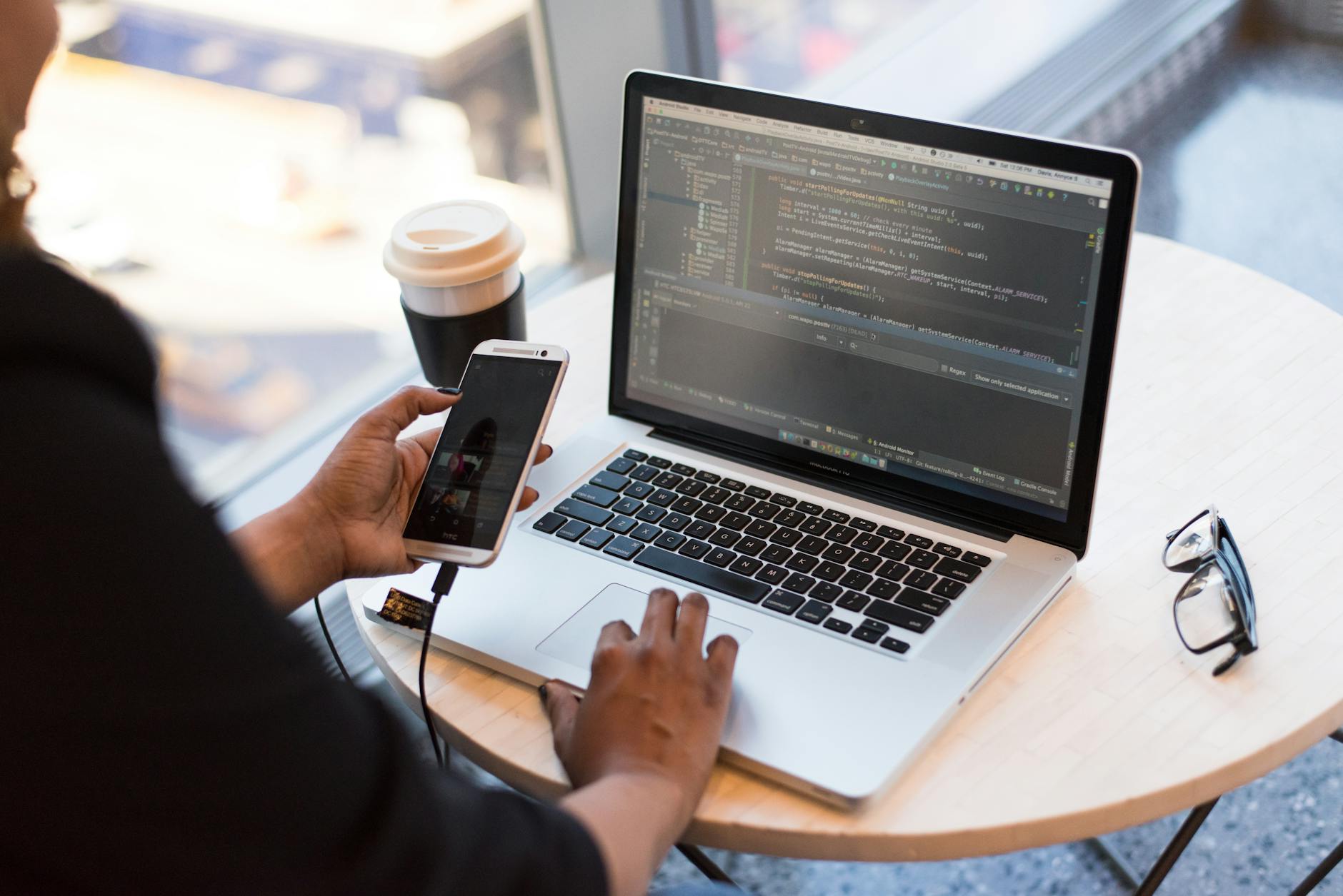 Testing a mobile app on a device